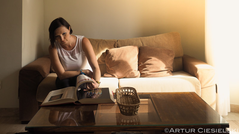 Joanna - looking over a massive book about the cathedral.